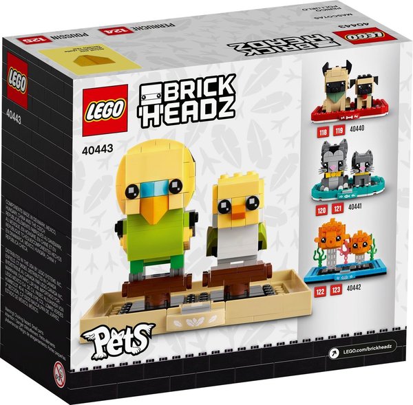 LEGO® 40443 BrickHeadz Pets Nr. 124 + 125 Wellensittich - NEU & OVP -