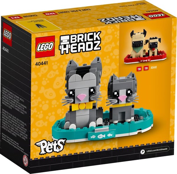 LEGO® 40441 BrickHeadz Pets Nr. 120 + 121 Kurzhaarkatzen - NEU & OVP -